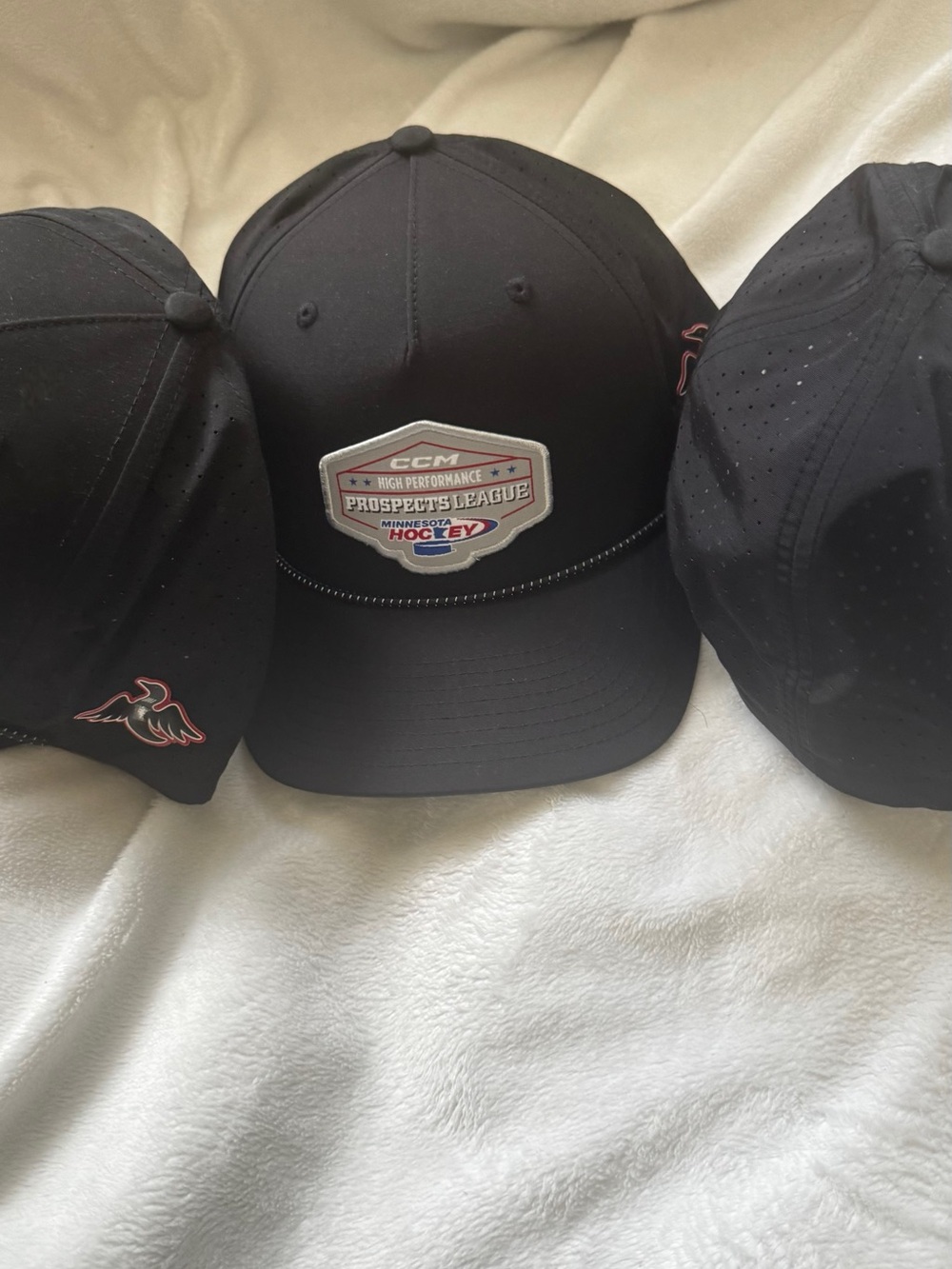 Black Snapback Hockey Hat with Richardson Strap